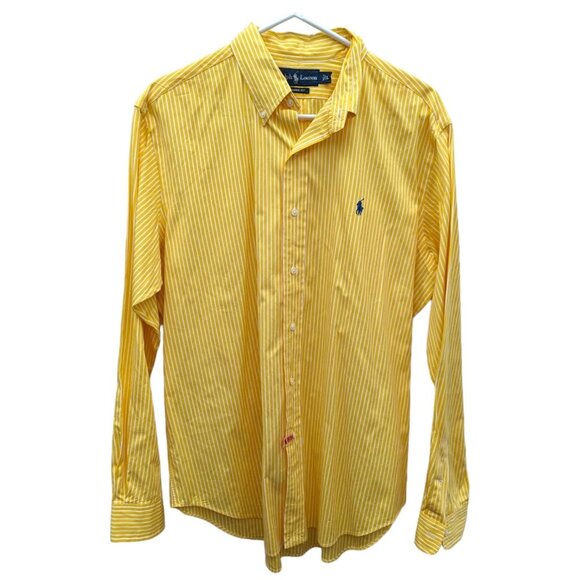 Ralph Lauren Other - Ralph Lauren Mens Yellow Stripe Classic Fit Button Down Shirt Large L